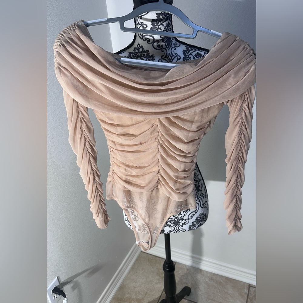 Fashion Nova Ruched Blush Bodysuit